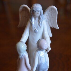 FLAVIA Guardian Angel with Children Porcelain Figurine
